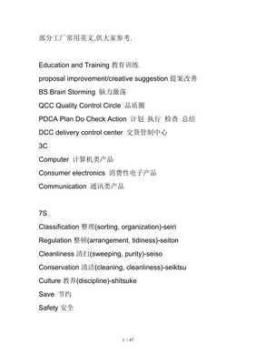 副本工廠常用英文術(shù)語(yǔ)與表達(dá)指南